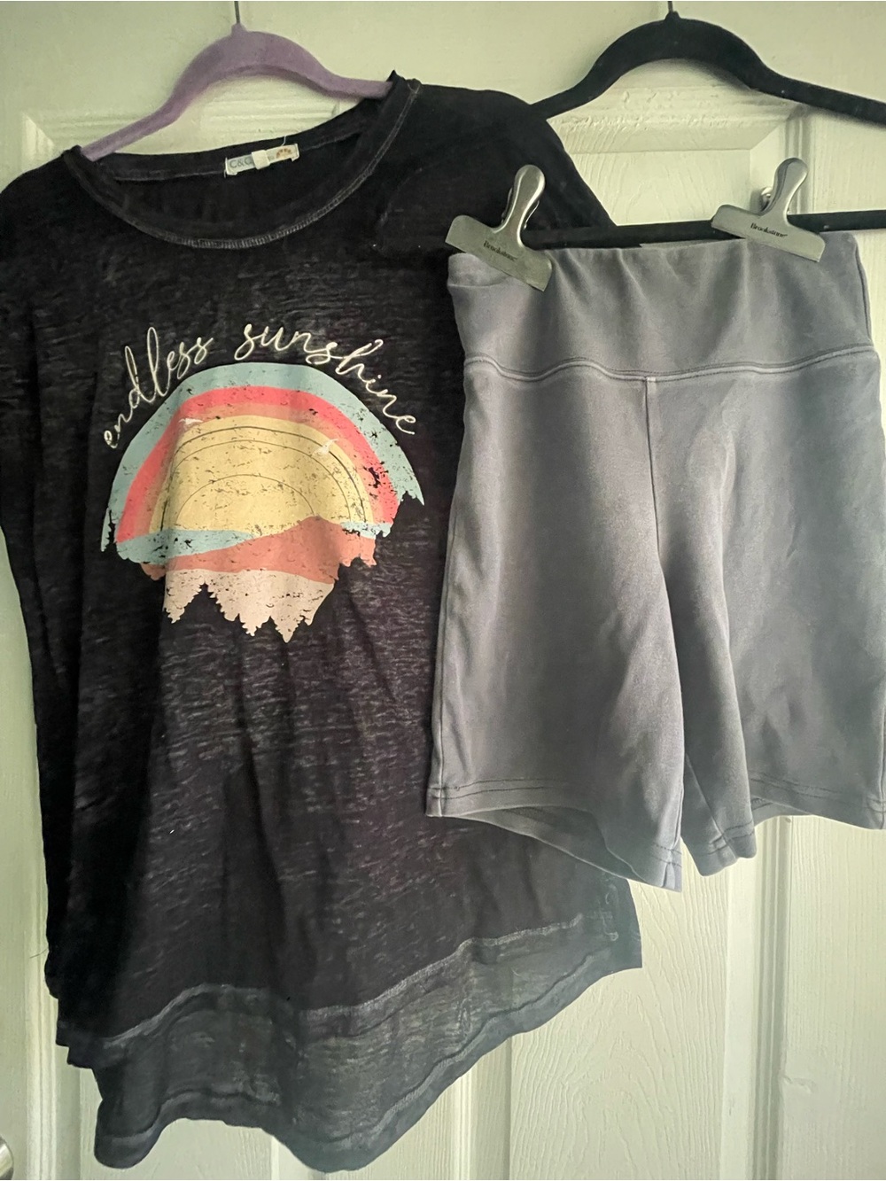 Bundle items 
1. Woman’s Black Tee & Wild Fable grey biker shorts. Both size Med